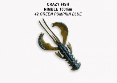 Crazy Fish NIMBLE 10см Силиконова примамка 42 Green Pumpkin BL