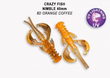 Crazy Fish NIMBLE 4см Силиконова примамка 08D Orange Coffee
