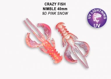Crazy Fish NIMBLE 4см Силиконова примамка 09D Pink Snow