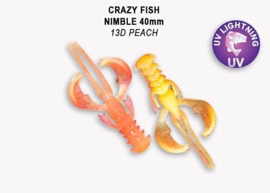 Crazy Fish NIMBLE 4см Силиконова примамка 13D Peach