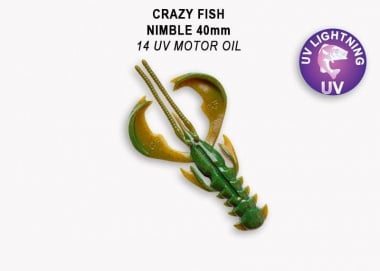 Crazy Fish NIMBLE 4см Силиконова примамка 14 UV Motor Oil