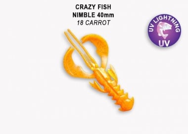 Crazy Fish NIMBLE 4см Силиконова примамка 18 UV Carrot