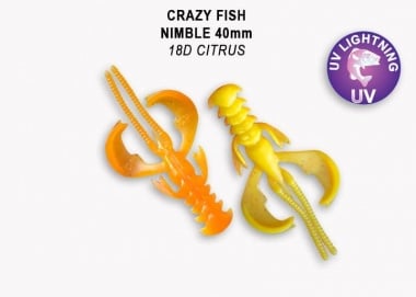 Crazy Fish NIMBLE 4см Силиконова примамка 18D Citrus