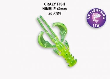 Crazy Fish NIMBLE 4см Силиконова примамка 20 Kiwi