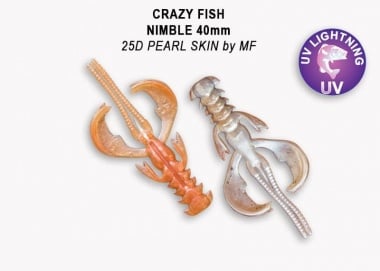 Crazy Fish NIMBLE 4см Силиконова примамка 25D Pearl Skin by MF