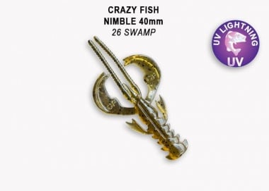 Crazy Fish NIMBLE 4см Силиконова примамка 26 Swamp