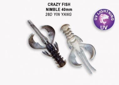 Crazy Fish NIMBLE 4см Силиконова примамка 28D Yin Yang