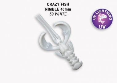 Crazy Fish NIMBLE 4см Силиконова примамка 59 White