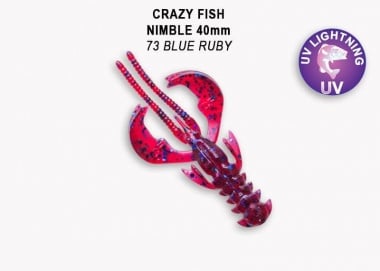 Crazy Fish NIMBLE 4см Силиконова примамка 73 Blue Ruby