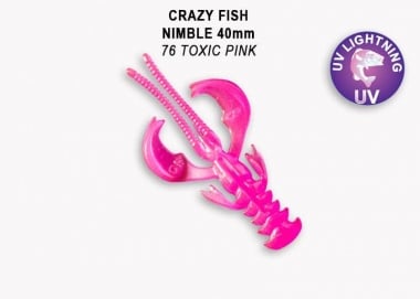 Crazy Fish NIMBLE 4см Силиконова примамка 76 Toxic Pink