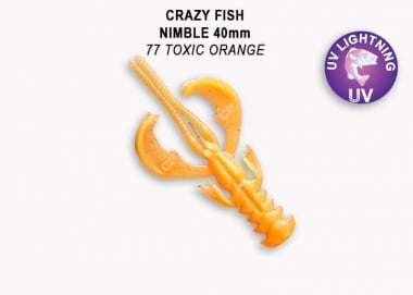 Crazy Fish NIMBLE 4см Силиконова примамка 77 Toxic Orange