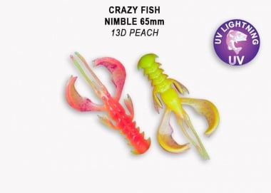 Crazy Fish NIMBLE 6.5см Силиконова примамка 13D Peach