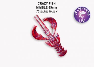Crazy Fish NIMBLE 6.5см Силиконова примамка 73 Blue Ruby