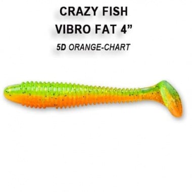 Crazy fish VIBRO FAT 10см Силиконова примамка 05D Orange-Chart