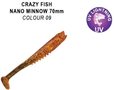 Crazy Fish Nano Minnow 7см. Силиконова примамка 09 Caramel