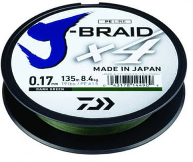 Daiwa J-Braid X4 GRN Плетено влакно JBX4GRN135-007