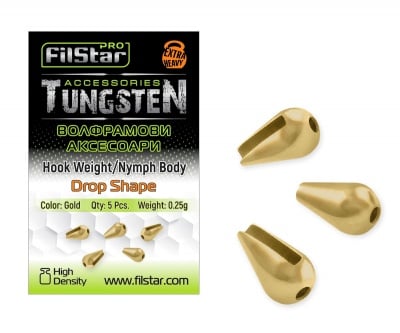 Filstar Hook Weight/Nymph Body Drop Shape Волфрамово утежнение 0.25