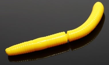 Libra Lures FATTY D'WORM 65 Силиконова примамка червей 007 Yellow (вкус Рак)
