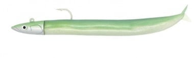 Fiiish Crazy Sand Eel №2 Combo - 15cm, 20g Комплект Pearl Green Джиг глава + Pearl Green силикон