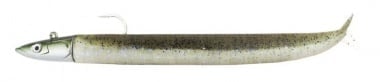 Fiiish Crazy Sand Eel №2 Combo - 15cm, 20g Комплект Kaki Джиг глава + Electric Grey силикон