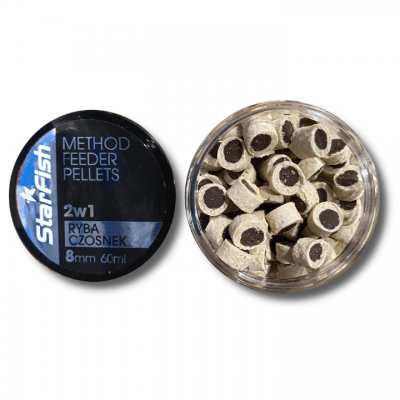 STARFISH - HOOK PELLET - Меки пелети 8мм  STARFISH - HOOK PELLET garlic and fish 8mm - PELLET METHOD FEEDER 2w1 8mm / избери вид/