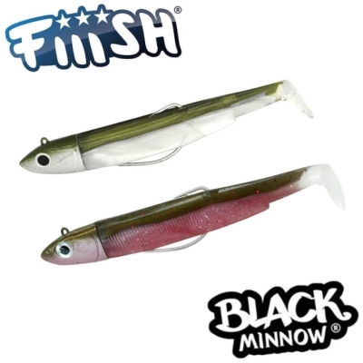 2 Jig Heads 25g + 2 Lure Bodies 12cm - Kaki/Pink