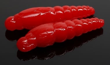 Libra Lures LARGO SLIM 28 Силиконова примамка ларва 021 Red (вкус Рак)