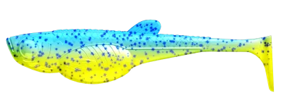 EMBRION SHAD 4" (10см.) 127 - LIME CHARTREUSE/BLUE - NO SCENT