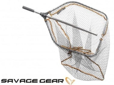 Savage Gear Pro Folding Rubber Large Mesh Landing Net L Сгъваем кеп