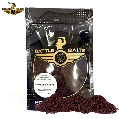 Пушещи пелети BATTLE BAITS SMOKE X RED Liver & Fish 2mm