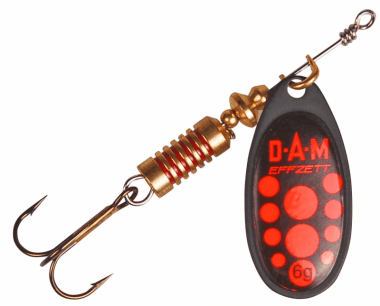 DAM Effzett Standard Spinner #1 3g Блесна D5131 101 - черна с червени точки