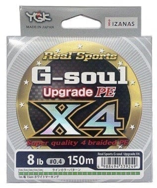YGK PE Line Real Sports G-soul X4 Upgrade 150 m Плетено влакно
