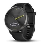 Garmin Vívomove™ HR Хибриден смарт часовник Sport Large, Черен с черна каишка
