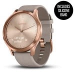 Garmin Vívomove™ HR Хибриден смарт часовник Premium, Rose Gold с велурена каишка