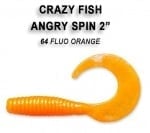 Crazy Fish Angry Spin 2.5см. Силиконова примамка 64 Fluo orange