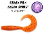 Crazy Fish Angry Spin 2.5см. Силиконова примамка 18 UV Carrot
