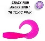 Crazy Fish Angry Spin 2.5см. Силиконова примамка 76 Toxic pink