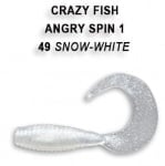 Crazy Fish Angry Spin 2.5см. Силиконова примамка 49 Snow-White
