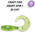 Crazy Fish Angry Spin 2.5см. Силиконова примамка 20 Kiwi