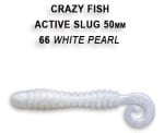Crazy Fish ACTIVE SLUG 5см. Силиконова примамка 66 White Pearl