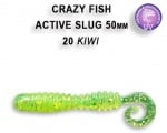 Crazy Fish ACTIVE SLUG 5см. Силиконова примамка 20 Kiwi