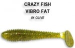 Crazy fish VIBRO FAT 7.1см Силиконова примамка 01 Olive