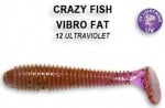 Crazy fish VIBRO FAT 7.1см Силиконова примамка 12 Ultraviolet