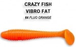 Crazy fish VIBRO FAT 7.1см Силиконова примамка 64 Fluo Orange