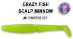 Crazy fish SCALP MINNOW 10см Силиконова примамка 06 Chartreuse