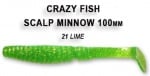 Crazy fish SCALP MINNOW 10см Силиконова примамка 21 Lime
