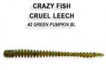 Crazy Fish CRUEL LEECH 10см Силиконова примамка 42 Green Pumpkin Bl