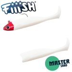 Jig Head 25g Red + 2 Lure Bodies 12.5cm - White Coco