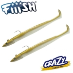 Fiiish Crazy Paddle Tail 120 Double Combo 12cm 15g Силиконова примамка комплект Khaki Gold