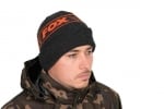Fox Collection Beanie Hat Black & Orange 2